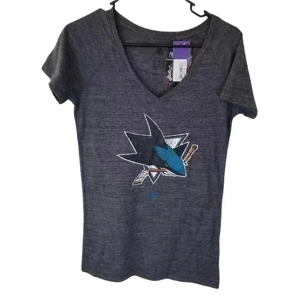 Womens Adidas San Jose Sharks T Shirt Sz M